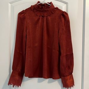 Burnt Orange Flirty Blouse